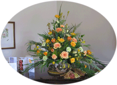 Entrance Flowers at Cupar's 50th Anniversary Lunch